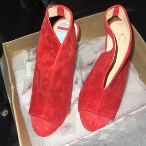 Jessica Simpson red shoes .7 1/2 New